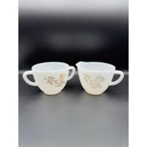 Federal Glass Golden Glory Creamer Set